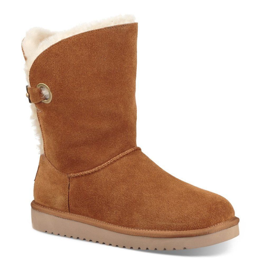 KOOLABURRA BY UGG REMLEY SHORT FUR BOOT-CHESTNUT SIZE 6